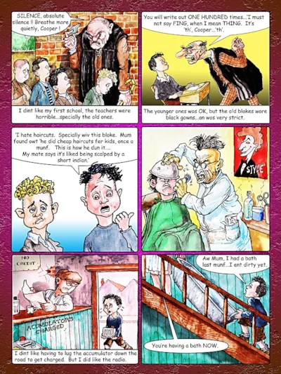 Growing up in London-Page 5.   Mixed media.