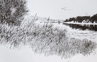 Chew Valley pen and ink