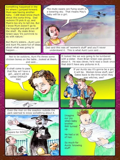 Page 9 - Growing up in London project- mixed media.