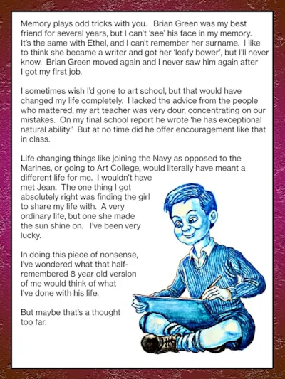 Last page-Growing up project-mixed media.