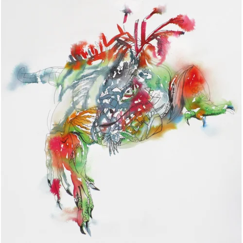 Painting an iguana with watercolour