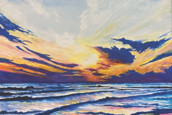 Sunset over Polzeath Beach