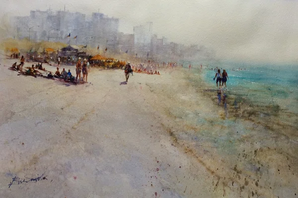 Painting a beach scene - final painting