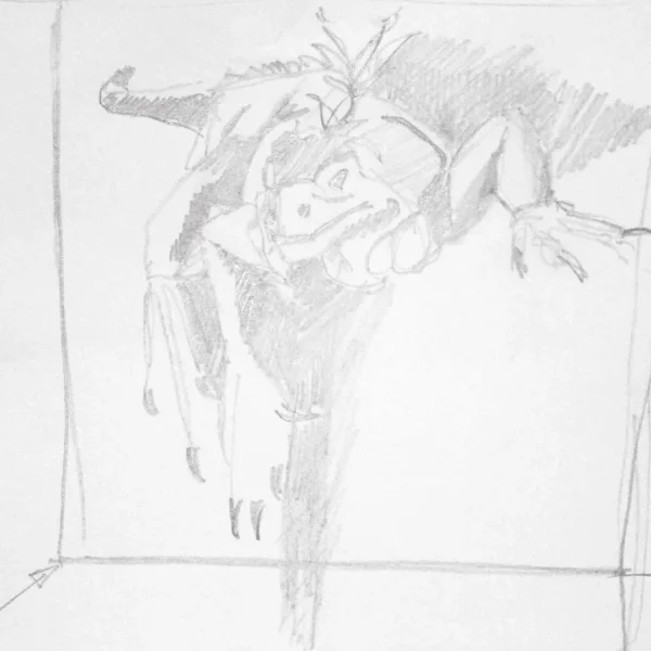 Thumbnail sketch of an iguana